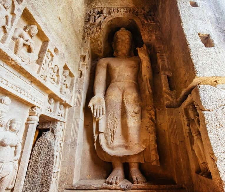 Mumbai: Buddhist Kanheri Caves with Golden Pagoda Temple - Global Vipassana Pagoda at Gorai Beach: The Calm After the Caves