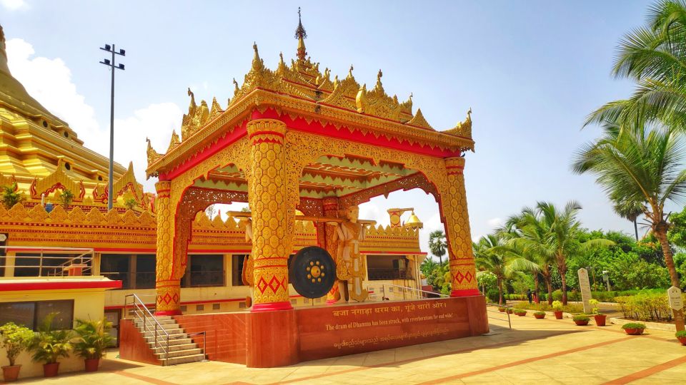 Mumbai: Kanheri Caves and The Golden Pagoda Temple - Golden Vipassana Pagoda: gold dome, quiet hall, big views